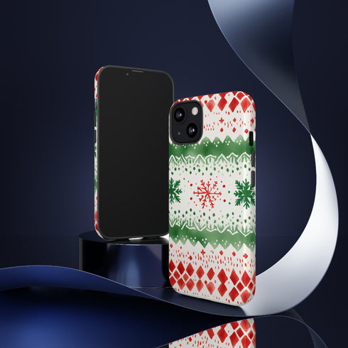 Watercolor Christmas Knitting - Impact Resistant Phone Case